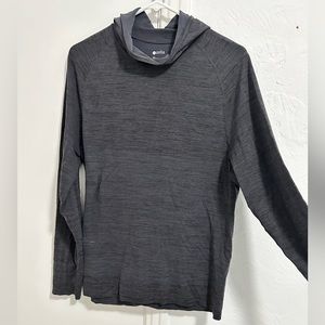 Zella Gray Hooded along Sleeve Workout Top